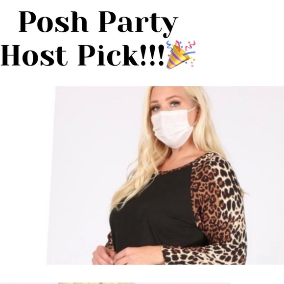 HOST PICK !!!💫🎉💕Leopard Print Contrast Sleeve Tunic - Picture 1 of 5